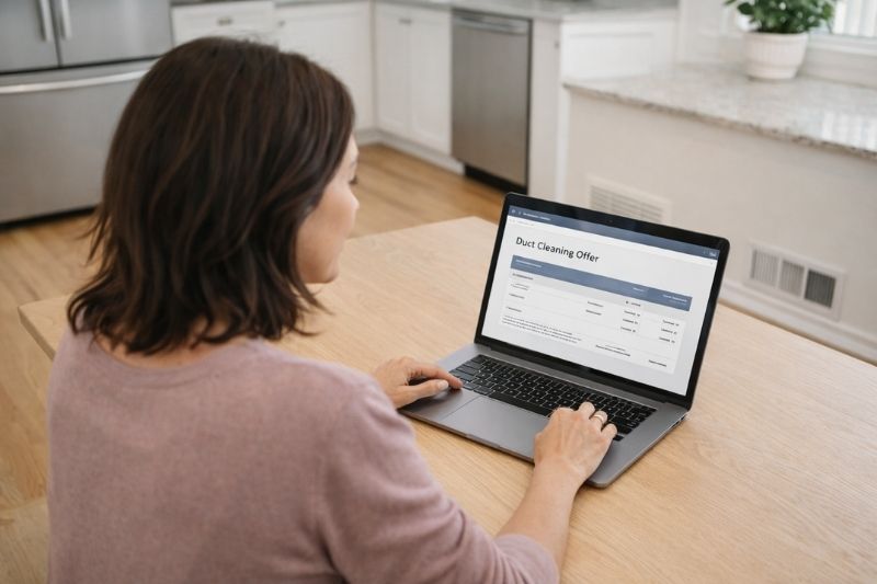 Flyers advertising cheap air duct cleaning offers