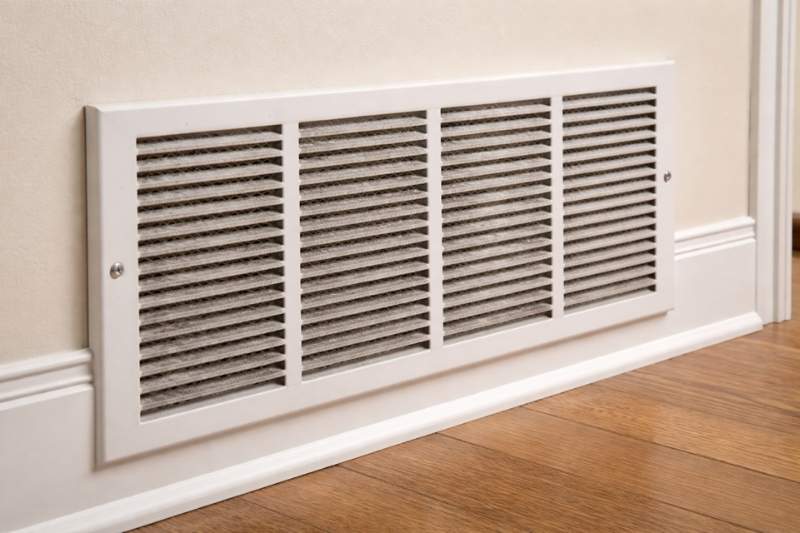 Residential HVAC return vent inside a home